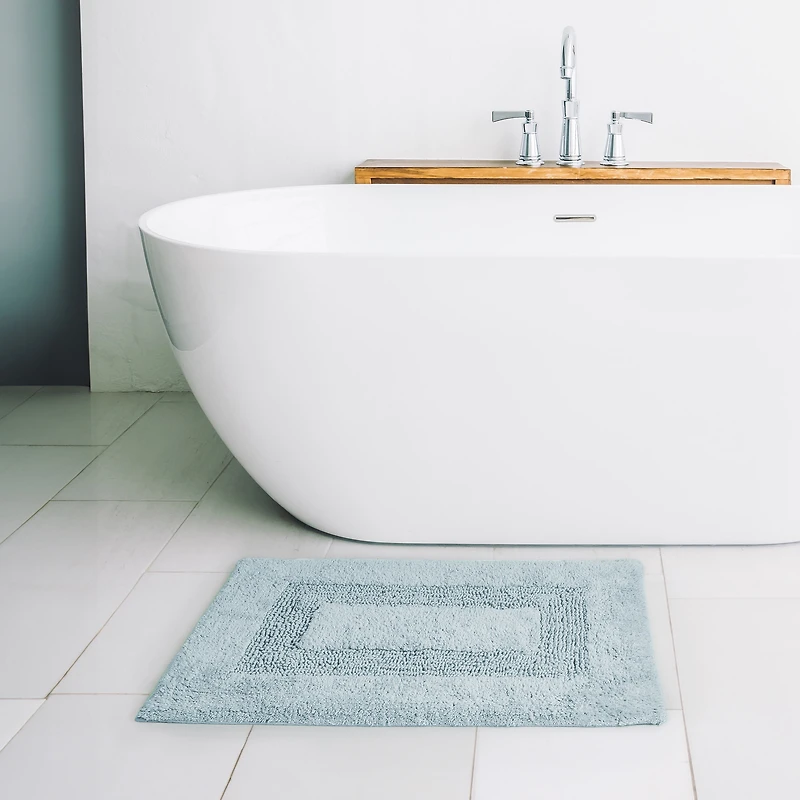 Tapis de bain Mainstays Racetrack 100% Coton Gris, 17" x 24" Tapis de bain antidéparant