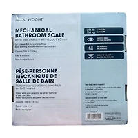 Accuweight Mechanical Bathroom Scale with dial,  286 lbs (130 kg) Capacity, White, model BS220W, Ribbed PVC Mat
