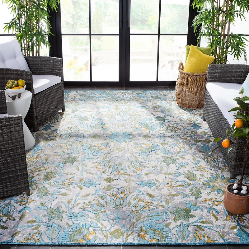 SAFAVIEH Barbados Corwin Tapis Floral Intérieur/Extérieur