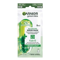 Garnier Sérum Masque en Tissu avec Niacinamide + Kale, soin équilibrant de la peau pour peau grasse, 1 masque en tissu (14 mL)