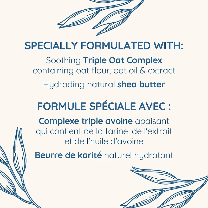 Lotion hydratante apaisante Aveeno pour le corps, avec beurre de karité, avoine, diméthicone; hydratant corporel pour la peau sèche, sans parfum