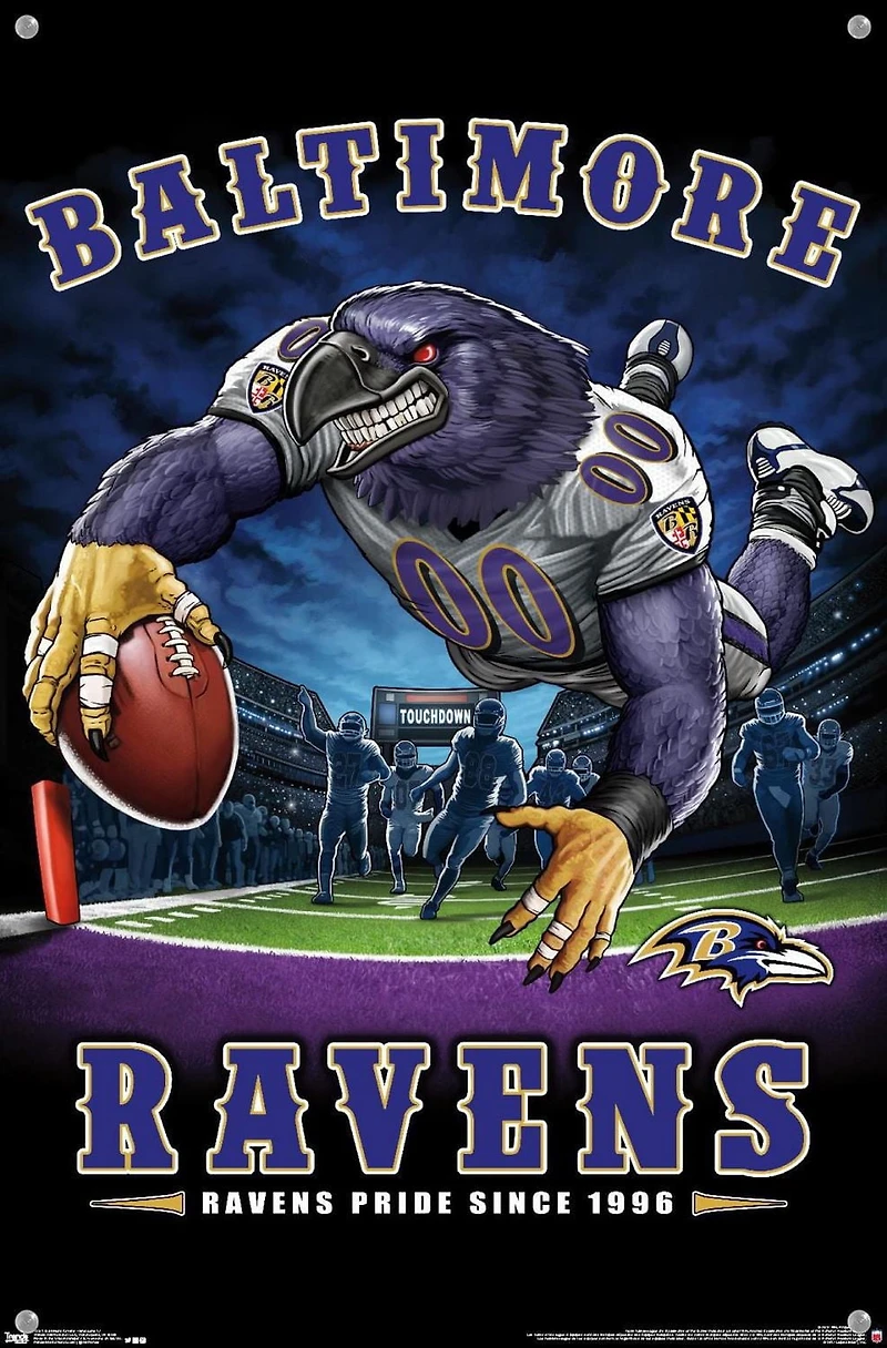 NFL Baltimore Ravens - End Zone 17 Wall Poster, 14.725" x 22.375"