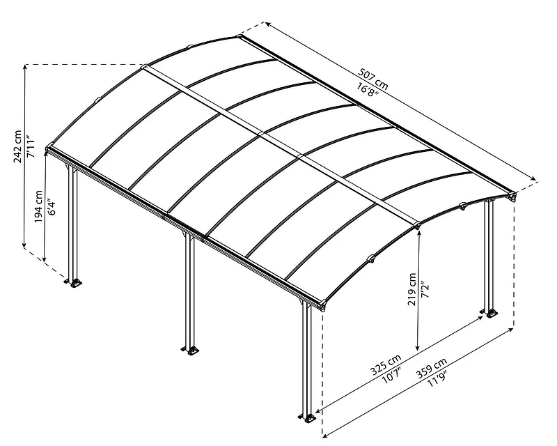 Canopia by Palram Arcadia 5000 Carport Canopy and Car Shelter
