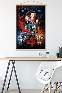 Netflix Stranger Things: Season 4 – One Sheet 22.375" x 34" Wall Poster with Beechwood Magnetic Frame