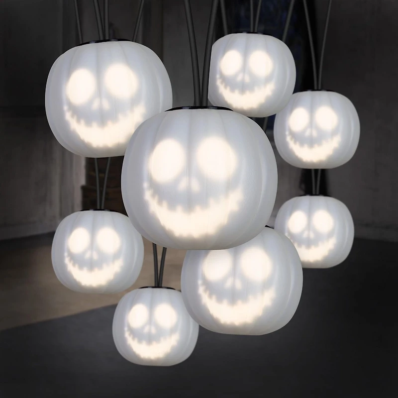 Battery Operated EmoteGlow Light String S/8 Musical Jack Skellington HALL Disney (Classic White)
