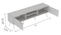 Safdie & Co. TV Stand Media Entertainment Unit 71in L Brown Reclaimed Wood with 2 Closed Doors and 2 Shelves for Living Room
