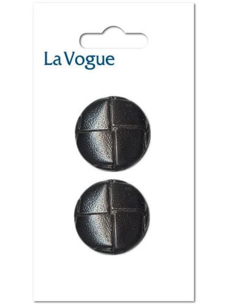 La Vogue 25 mm Shank Button - Black, La Vogue buttons and closures offer you the most fashionable and contemporary assortment of styles and colours.