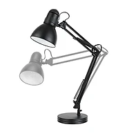Lampe à bureau en métal Architect Globe Electric à bras pivotant avec grande base noire de 28 po, 5698601