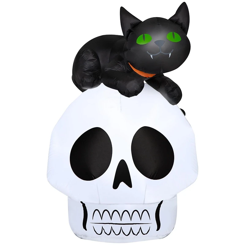 Airblown Skull w/Cat Scene