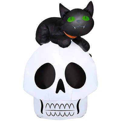 Airblown Skull w/Cat Scene