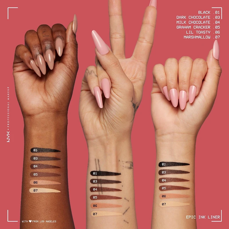 NYX PROFESSIONAL MAKEUP, Traceur liquide pour les yeux Epic Ink, Hydrofuge, Fini Mat Ligneur hydrofuge