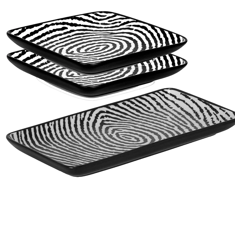 Zebra 3 Piece Plate Set