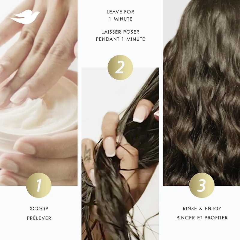 Masque Capillaire Liaisons Fortes 10-en-1 pour cheveux abîmés Dove avec Soin Bio Protéiné + Peptides aide à réparer les signes visibles de dommages extrêmes, 260g 260 g Masque Capillaire