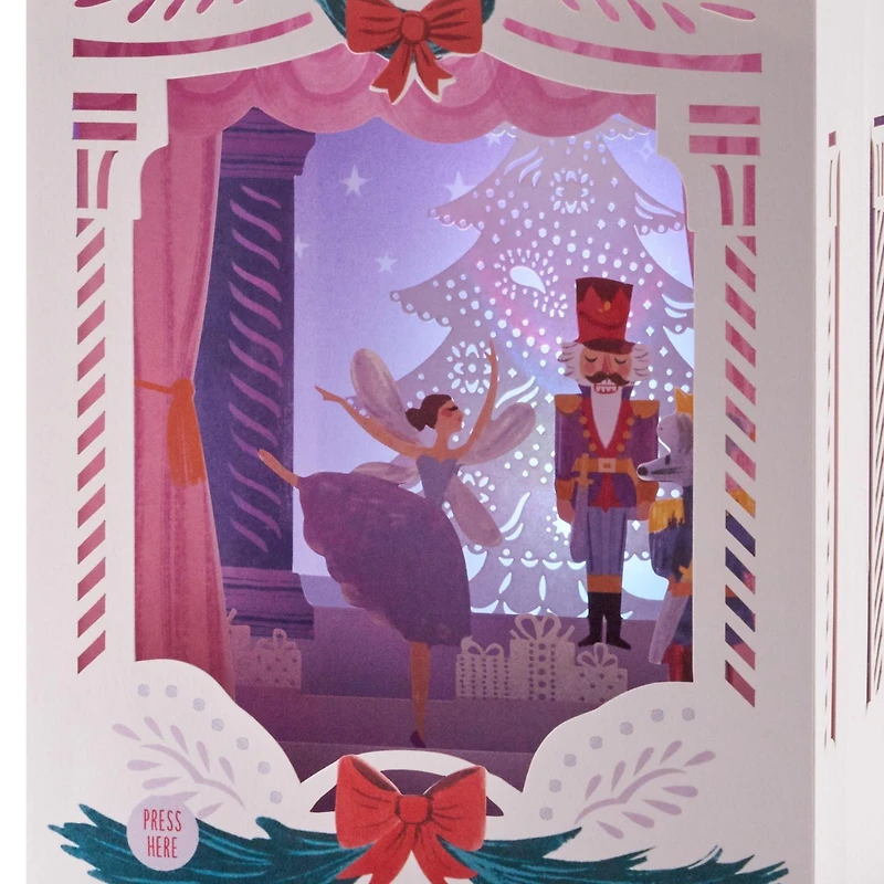 Hallmark Paper Wonder Musical 3D Pop-Up Christmas Card With Light (Nutcracker, Plays "Dance of the Sugar Plum Fairy")
