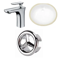 American Imaginations 16.5-in. W CSA Oval Bathroom Undermount Sink Set In White - Chrome Hardware AI-26950