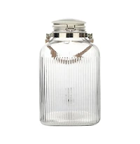 Hometrends Clear  Ribbed  Glass  Beverage Dispenser, 2 galllon,1 piece, Glass Beverage Dispenser