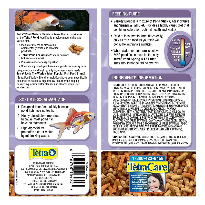TetraPond nourriture pour poissons d’étang pour poissons rouges et koïs 150g