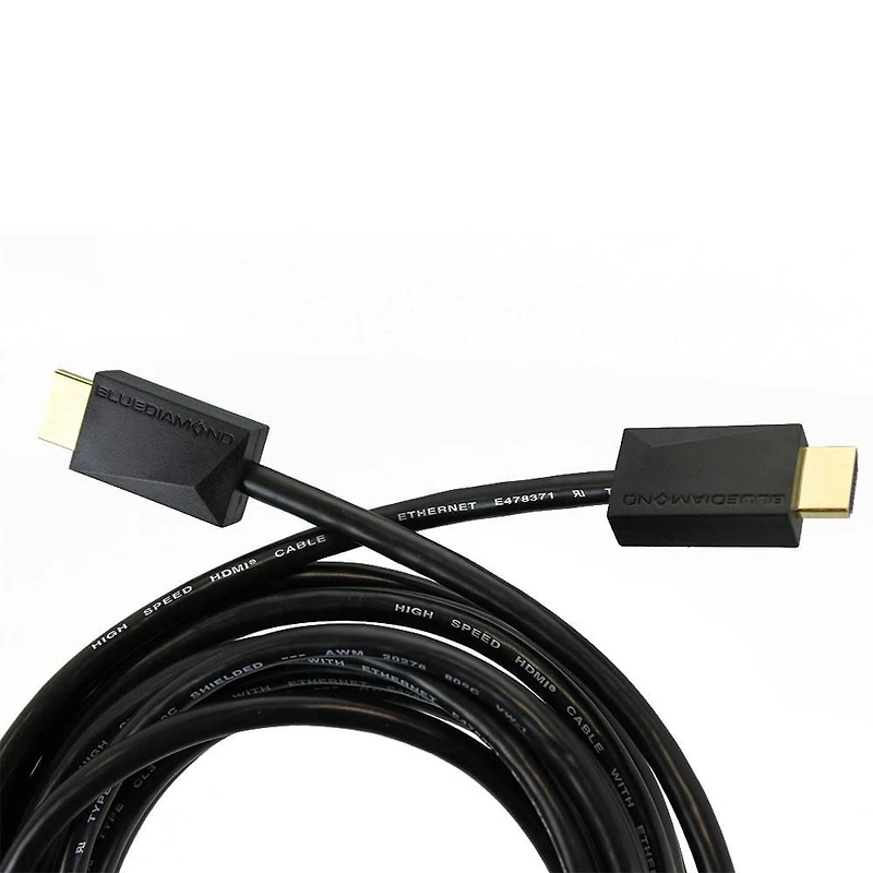 BlueDiamond Plenum Câble HDMI avec Ethernet, évalué CL3, calibre 30 AWG, pour installation dans le mur ou au plafond CSA FT6