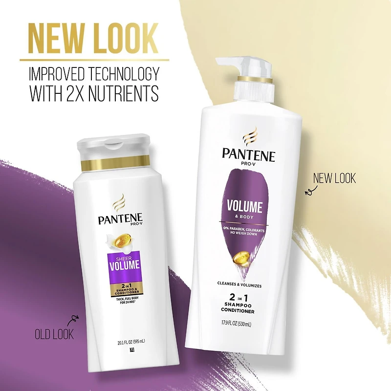 Pantene Sheer Volume 2-in-1 Shampoo & Conditioner, 530ML
