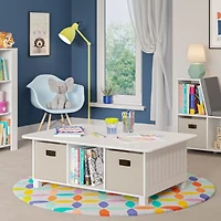 RiverRidge® Home 6-Cubby Storage Activity Table in White for Kids with 2-Piece Bins