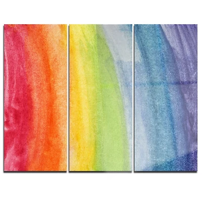 Design Art Flowing Rainbow Colours Multipanel Abstract Extra Large Metal Wall Art