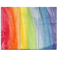 Design Art Flowing Rainbow Colours Multipanel Abstract Extra Large Metal Wall Art