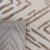 Tapis d'interieur exterieur abstrait Rug Branch Alfombra, beige creme, moderne - Salon, chambre, salle à manger et cuisine