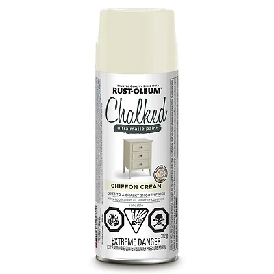 Peinture crayeuse ultra matte Rust-Oleum Specialty en mousseline crème Donne un fini lisse crayeux