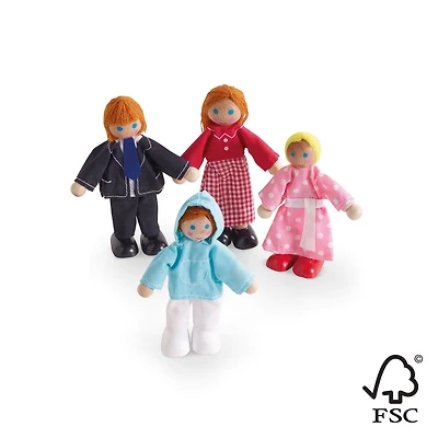 Ensemble de figurines de maison de poupée en bois