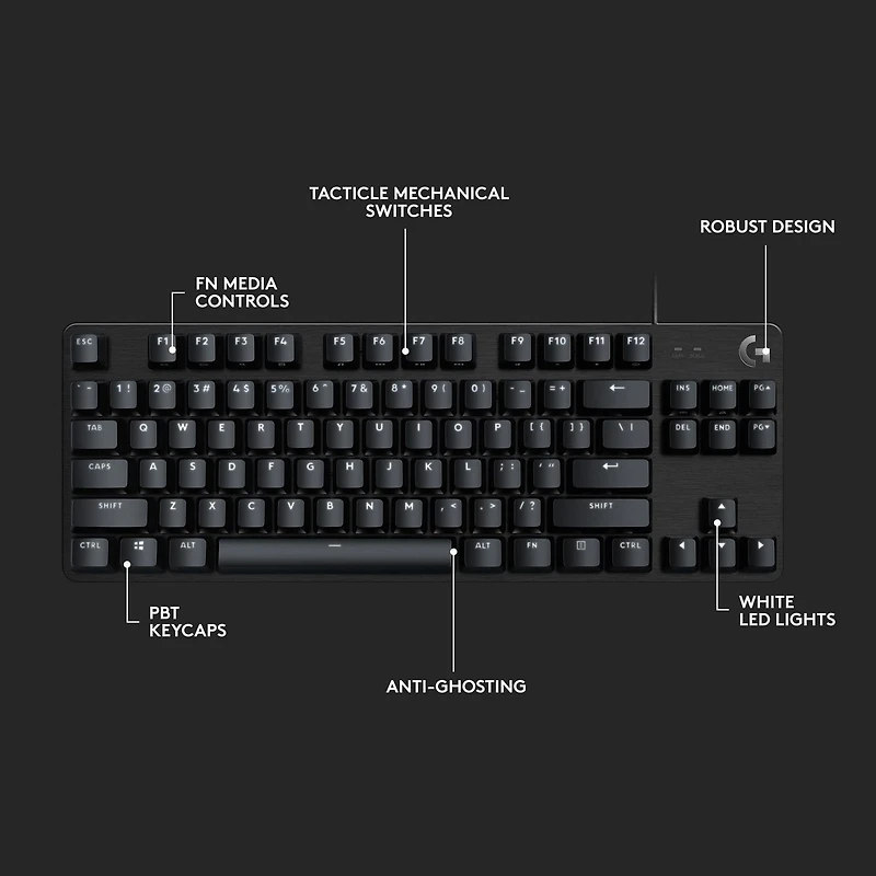 Logitech G413 TKL SE Mechanical Gaming Keyboard - Compact Backlit Keyboard with Tactile Mechanical Switches
