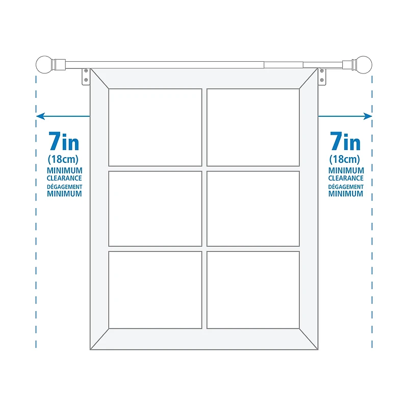 Mainstays Easy Install Decorative Window Curtain Rod, Adjustable, 48” - 120”