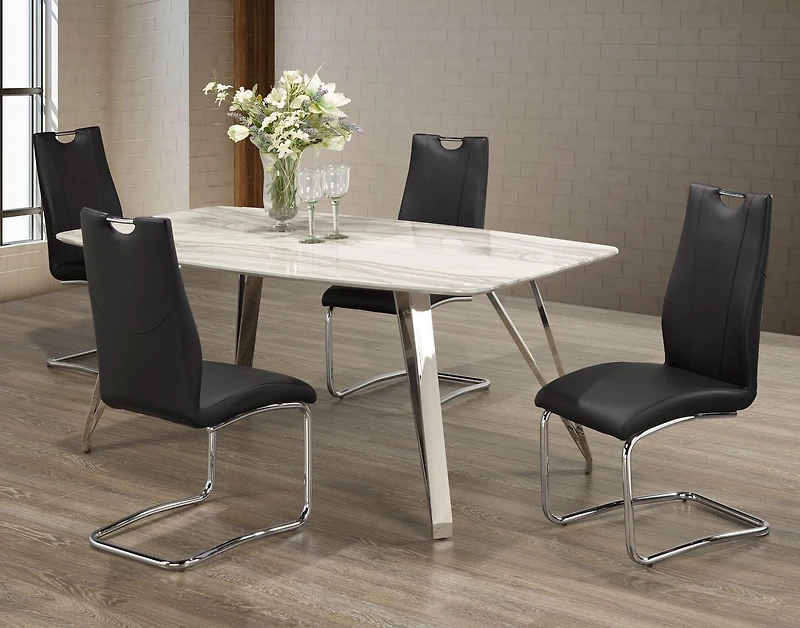 Meredith 5-Piece, Dining Set, Black