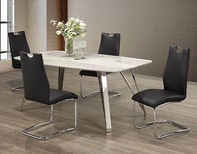 Meredith 5-Piece, Dining Set, Black