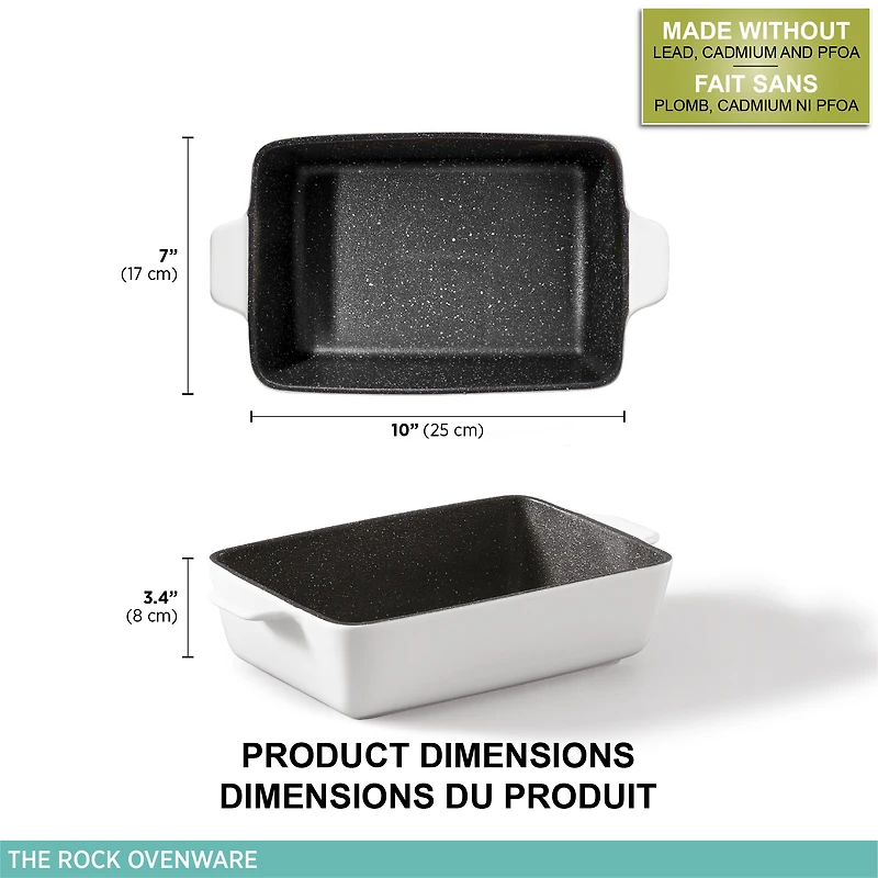 Starfrit The Rock Non-Stick Ceramic Ovenware - 7" x 10" - Rectangular - Oven safe - Easy to clean - Dishwasher safe