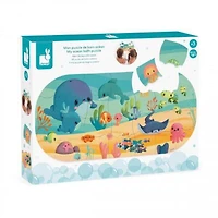 Janod Puzzle de Bain Aventure Sous-Marine - Puzzle Flottant de 28 Pièces en EVA pour Enfants - 3 ans et + - J04727