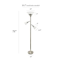 Elegant Designs 3 Light Floor Lamp with Scalloped Glass Shades