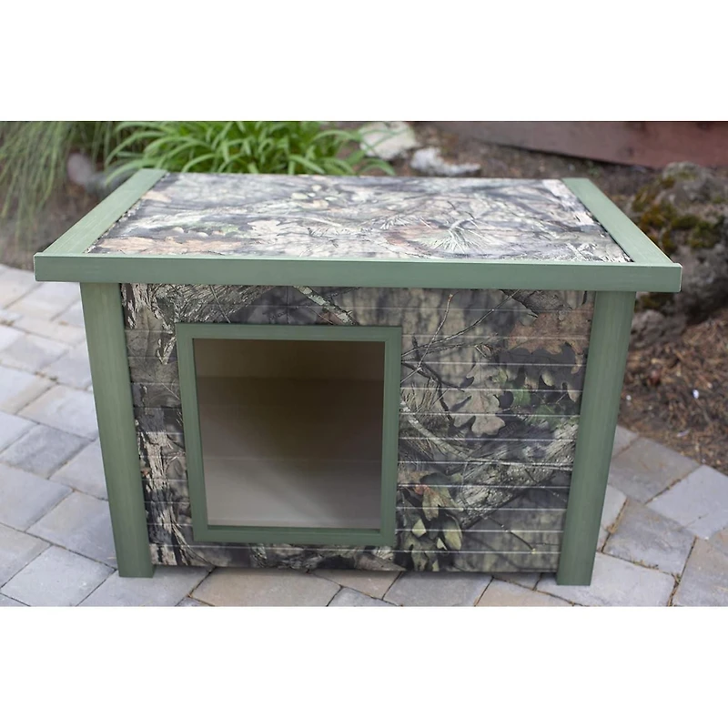 New Age Pet EcoFlex Mossy Oak Rustic Lodge Outdoor Dog House