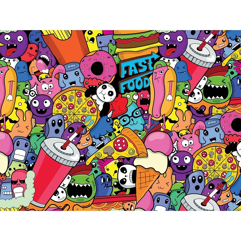 FAST FOOD DOODLES - 300 Piece Puzzle