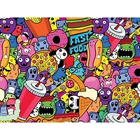 FAST FOOD DOODLES - 300 Piece Puzzle