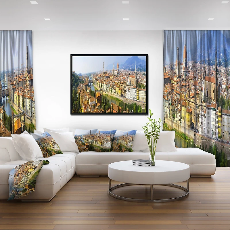 Design Art Florence Panoramic View Framed Canvas Art Print