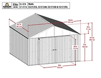 Arrow Elite 12 x 12 x 8 ft Anthracite Steel Storage Shed