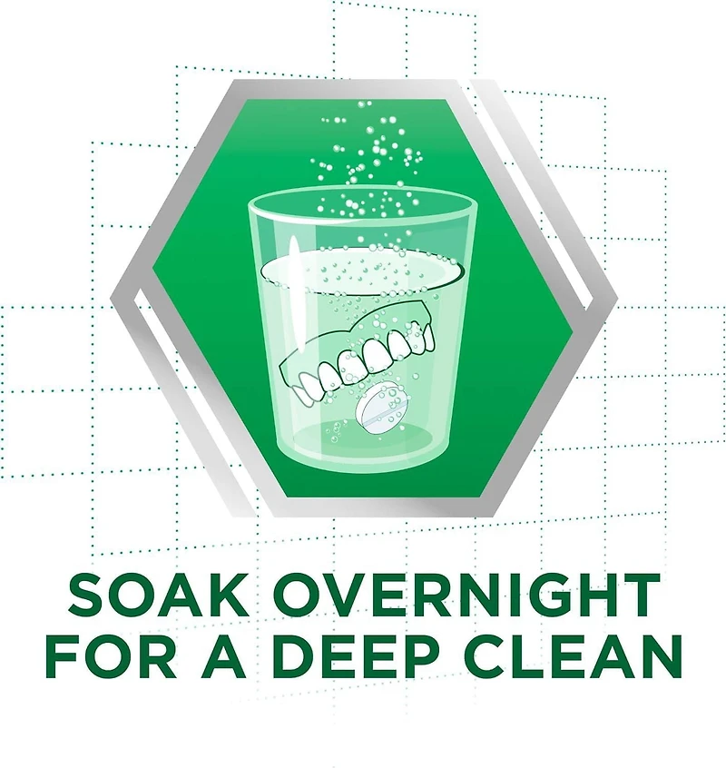 Polident Overnight Daily Denture Cleanser 40ct, 40 tabs Triple Mint Fresh