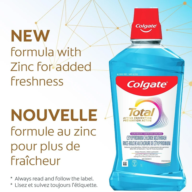 Colgate Total Gum Health Clean Mint Mouthwash, 1 L