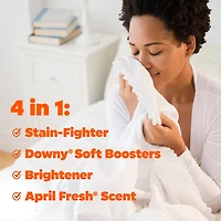 Capsules de détergent à lessive Tide Power PODs + Downy, rehausseurs de douceur + Fraîcheur d’avril, capsules de détergent pour le lavage de la lessive, compatible avec les laveuses HE 63 Unité