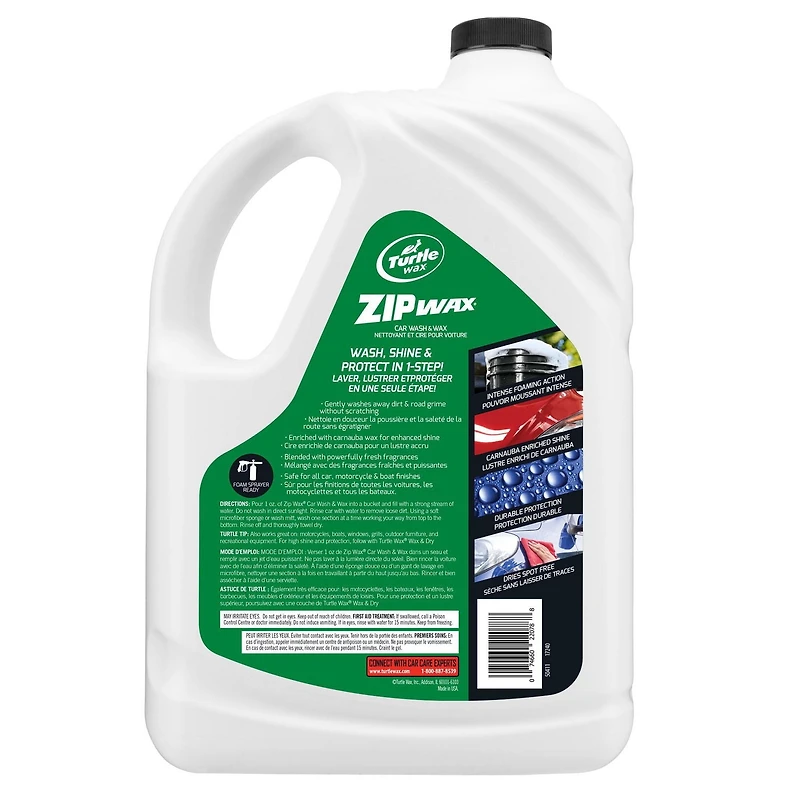 Turtle Wax Zip Wax - Lavage Et Cire De Voiture Zip Lavage & Cire