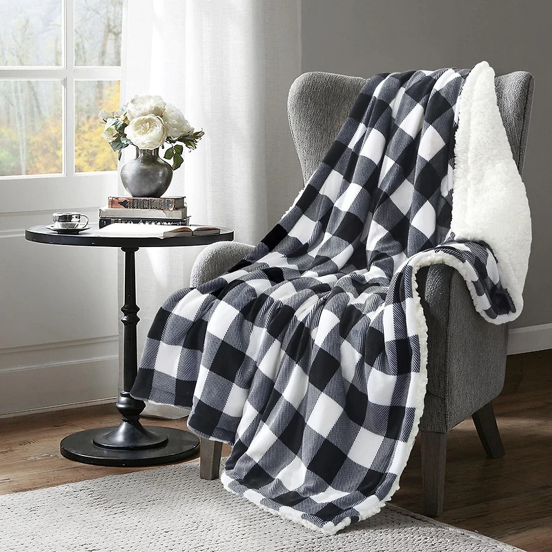 Bufallo Plaid Holiday Print Throw Blanket