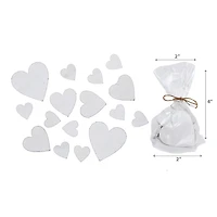 IH Casa Decor 16Pc Assorted Size Wood Ornaments Heart White - Set of 2