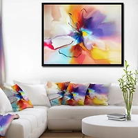 Designart Creative Flower in Multiple Colors FLOAT FRAME WALL ART
