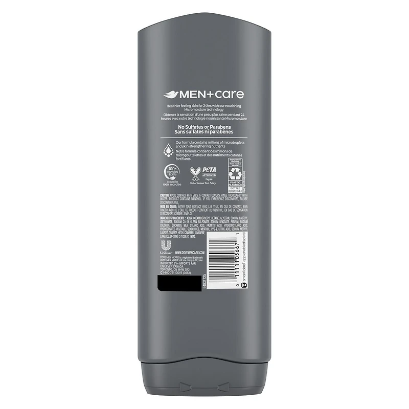 Dove Men+Care Refreshing Extra Fresh Body and Face Wash for Men with 24-Hour Nourishing Micromoisture Technology, 532mL