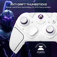 Manette de gaming modulaire sans fil Turtle Beach Victrix Pro BFG Reloaded pour Xbox Series X|S, Xbox One et PC Windows, Bluetooth, module Fightpad, sticks/gâchettes à effet Hall - Blanc